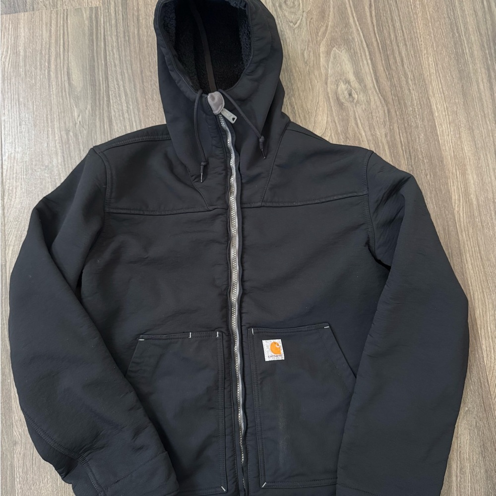 Carhartt Black Hooded Full-Zip Work Jacket